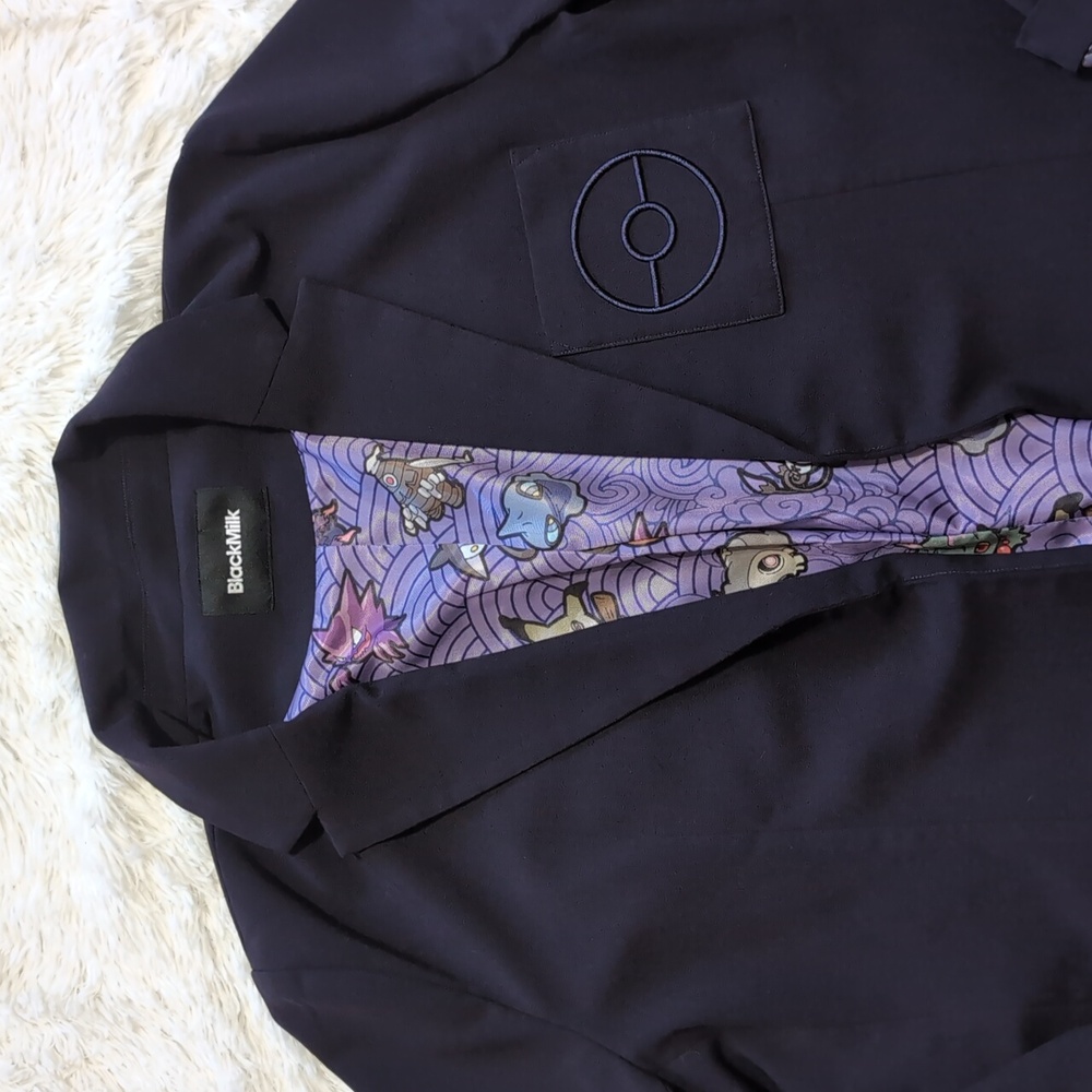 Blackmilk Pokemon Ghost Type Lined Dark Purple Blazer AUS 16 - Picture 6 of 14